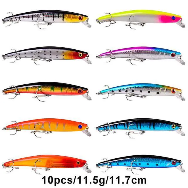 Alt view image 3 of 7 - Bass Fishing Lures Kit Set Topwater Hard Baits Minnow Crankbait Pencil VIB Swimbait for Bass Pike Fit Saltwater and Freshwater