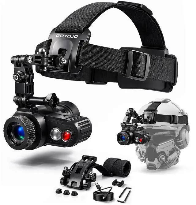 Main image of Head-Mounted Night Vision Monocular Goggles with Elastic Head Strap, Default 7X Magnification, Digital Infrared NVG Equipment 1148FT Range with 1.54in HD Screen, Rechargeable for Ghost Hunting Camping