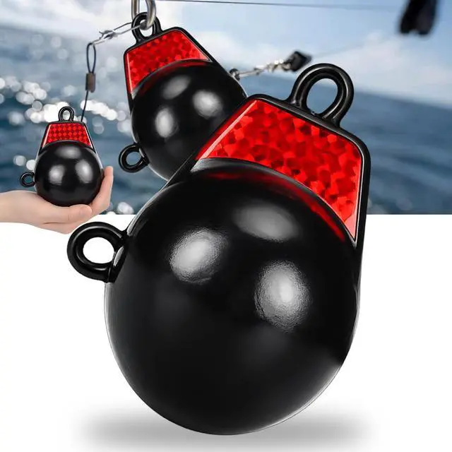 Main image of Coated Downrigger Ball Weight with Keel Downrigger Weights Vinyl-Coated Trolling Weight for Boats Round Marine Accessories Black