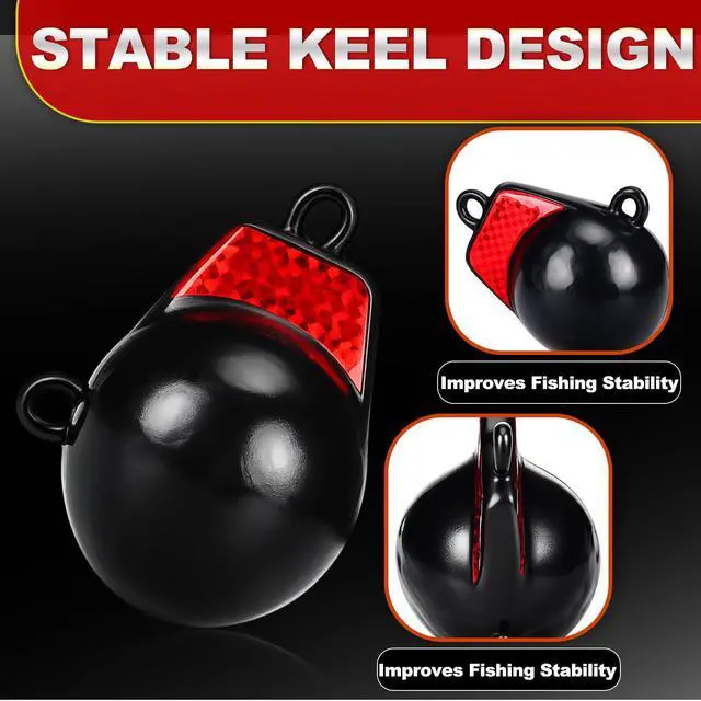 Alt view image 4 of 6 - Coated Downrigger Ball Weight with Keel Downrigger Weights Vinyl-Coated Trolling Weight for Boats Round Marine Accessories Black