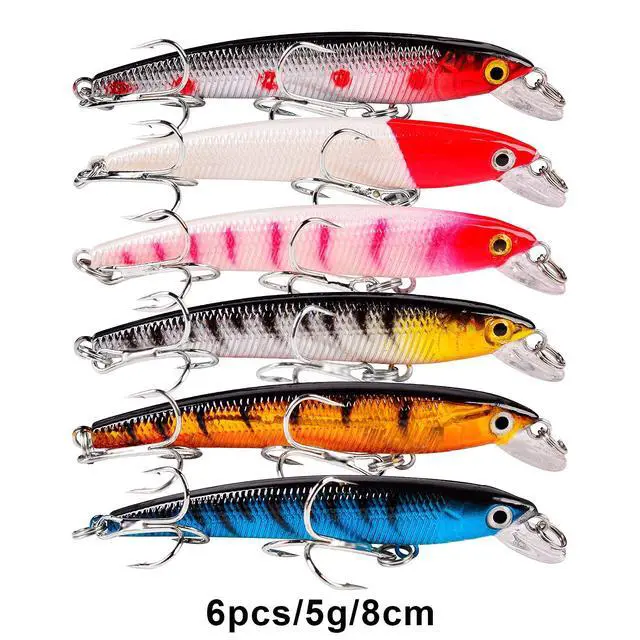 Alt view image 3 of 7 - Bass Fishing Lures Kit Set Topwater Hard Baits Minnow Crankbait Pencil VIB Swimbait for Bass Pike Fit Saltwater and Freshwater