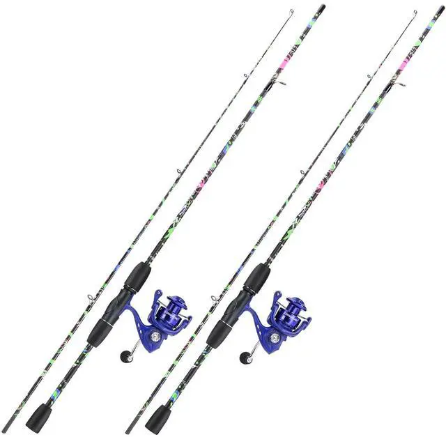 Main image of Fishing Rod Combo, 2-Piece 6-Foot Graphite & Fiberglass Rod with Anti-Reverse Spinning Fishing Reel