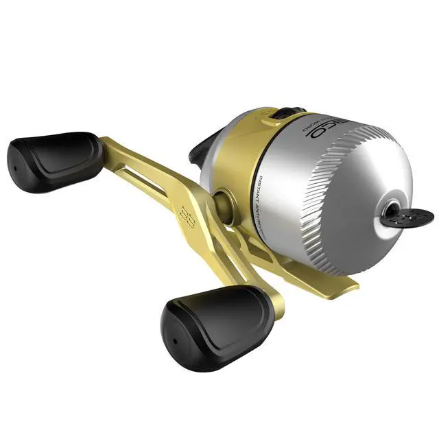Alt view image 4 of 7 - 33 Gold Spincast Fishing Reel, Changeable Right or Left-Hand Retrieve, All-Metal Gears, Pre-Spooled with Cajun Fishing Line