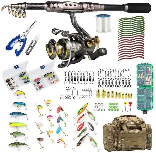 Main image of Fishing Rod and Reel Combos 125-Pieces Telescopic Spinning Pole Reel Gear Equipment Set with Tackle Bag for Adult Collapsible Travel Complete Fishing Set Men Starter Freshwater Saltwater