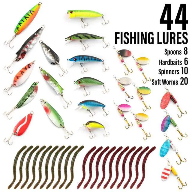 Alt view image 5 of 7 - Fishing Rod and Reel Combos 125-Pieces Telescopic Spinning Pole Reel Gear Equipment Set with Tackle Bag for Adult Collapsible Travel Complete Fishing Set Men Starter Freshwater Saltwater