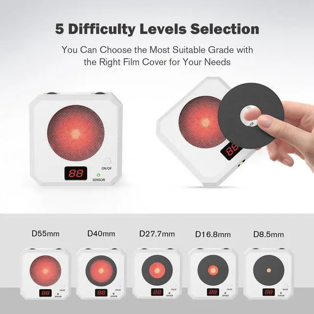 Alt view image 2 of 7 - 9mm Laser Training Cartridge Dry Fire Target Suitable for Dry Fire Laser Training System, 5 Difficulty Grade Rechargeable Target and Training Cartridge with Snap Cap for Shooting Practice