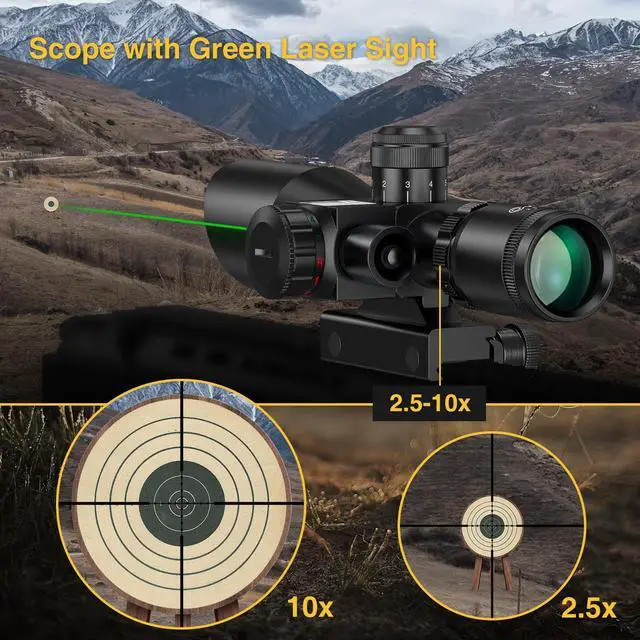 Alt view image 5 of 7 - 2.5-10x40e Red & Green Illuminated Scope with 20mm Mount