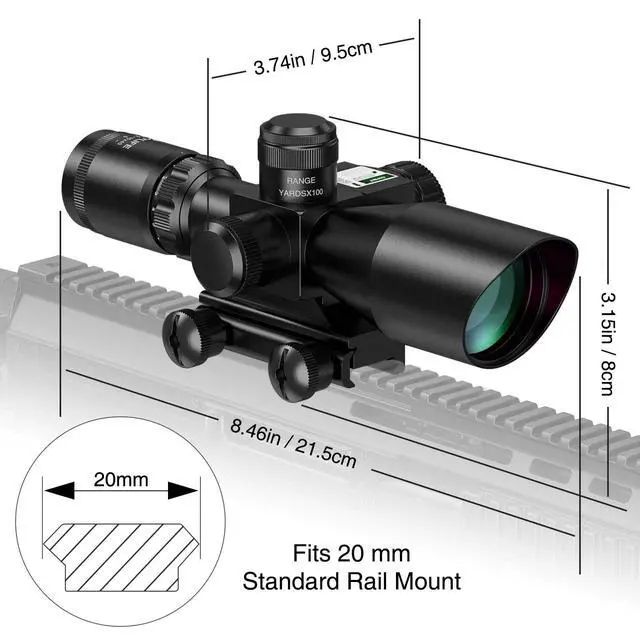 Alt view image 6 of 7 - 2.5-10x40e Red & Green Illuminated Scope with 20mm Mount