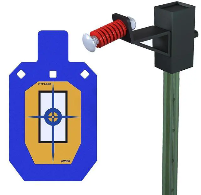 Main image of AR500 Steel Target for Shooting, 1/2 inch Thick Metal Target with T-Post Target Hanger, High Caliber Torso Silhouette Metal Target for Precision Shooting