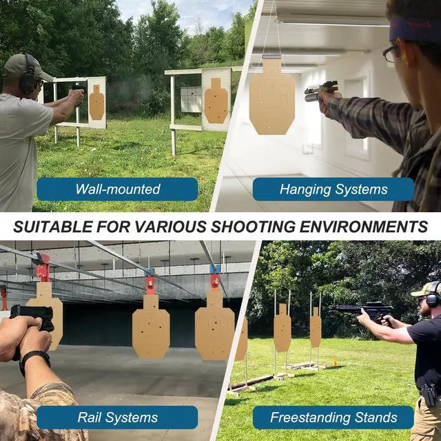 Alt view image 6 of 6 - Shooting Targets for the Range, 30 x 18 Inch Silhouette Cardboard Targets for Tactical Practice Competitions with Paster