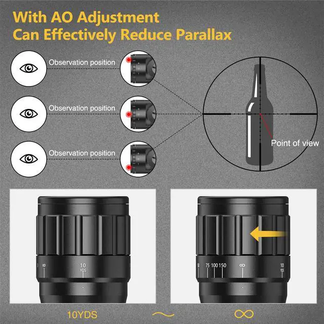 Alt view image 2 of 6 - Rifle Scope 6-24x50 AO Red and Green Illuminated Long Range Scope for Hunting with Scope Rings