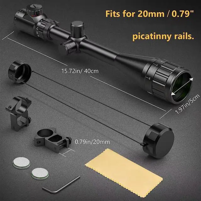 Alt view image 5 of 6 - Rifle Scope 6-24x50 AO Red and Green Illuminated Long Range Scope for Hunting with Scope Rings