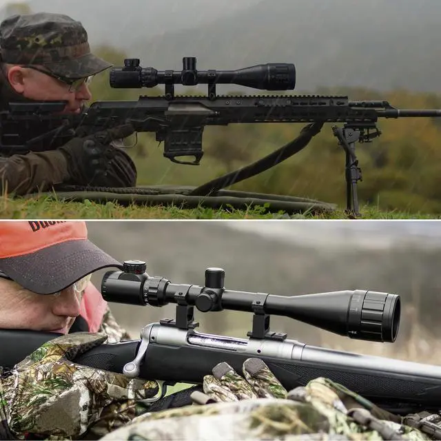 Alt view image 6 of 6 - Rifle Scope 6-24x50 AO Red and Green Illuminated Long Range Scope for Hunting with Scope Rings