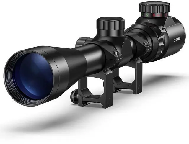 Main image of 3-9x40 Rifle Scope, Red & Green Illuminated Optical Riflescope, 1 inch Tube Scope for Hunting with Mounts