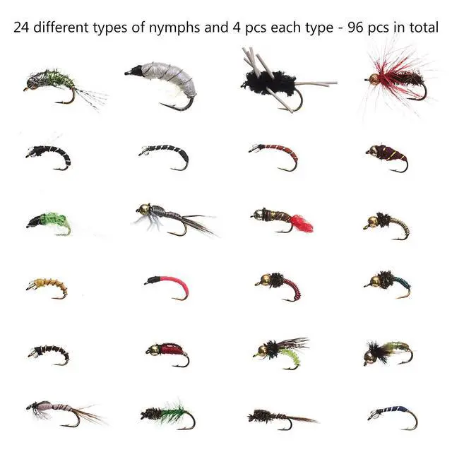 Alt view image 2 of 7 - Fly Fishing Flies Kit Fly Assortment Trout Bass Fishing with Fly Box with Dry/Wet Flies, Nymphs, Streamers, Popper