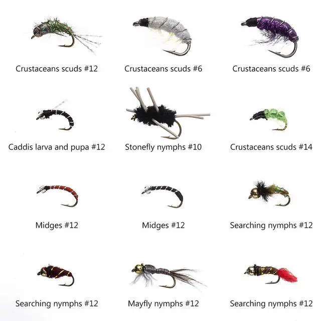 Alt view image 3 of 7 - Fly Fishing Flies Kit Fly Assortment Trout Bass Fishing with Fly Box with Dry/Wet Flies, Nymphs, Streamers, Popper