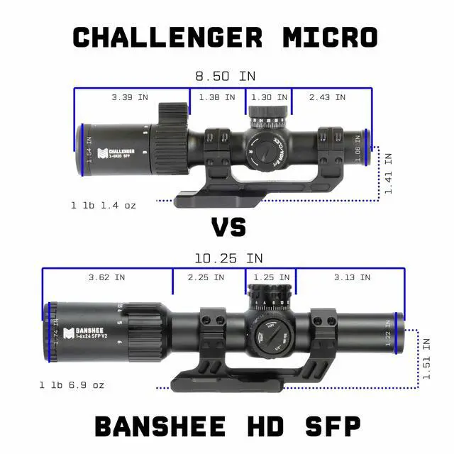 Alt view image 2 of 5 - Challenger Micro 1-6x LPVO Scope | with HD Glass and Deadlock Scope Mount