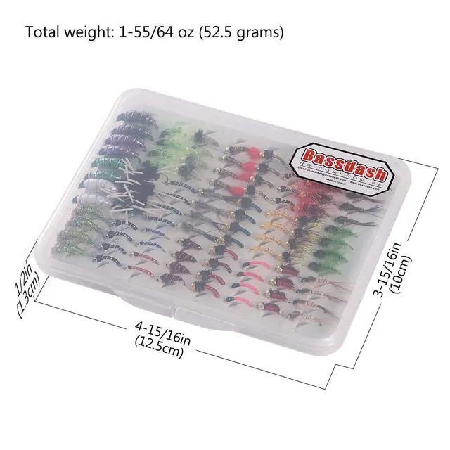Alt view image 6 of 7 - Fly Fishing Flies Kit Fly Assortment Trout Bass Fishing with Fly Box with Dry/Wet Flies, Nymphs, Streamers, Popper
