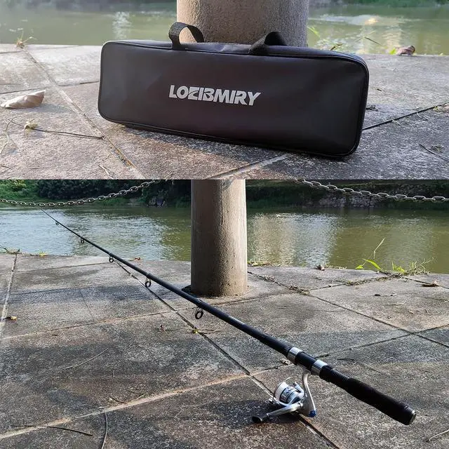 Alt view image 3 of 7 - Fishing Rod Reel Combo - 2PCS 6.89ft Collapsible Rods 2PCS Spinning Reels Lures Set Fishing Pliers Carrier Bag for Travel Saltwater Freshwater Fishing Telescopic Fishing Pole Kit