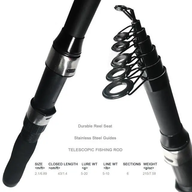 Alt view image 4 of 7 - Fishing Rod Reel Combo - 2PCS 6.89ft Collapsible Rods 2PCS Spinning Reels Lures Set Fishing Pliers Carrier Bag for Travel Saltwater Freshwater Fishing Telescopic Fishing Pole Kit