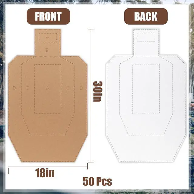 Alt view image 7 of 7 - 30"x18" 2mm Thicken Cardboard Silhouette Shooting Targets - 20/30/50 Pcs Tactical Targets for Shooting Range Practice Competitions Self-Defense Training