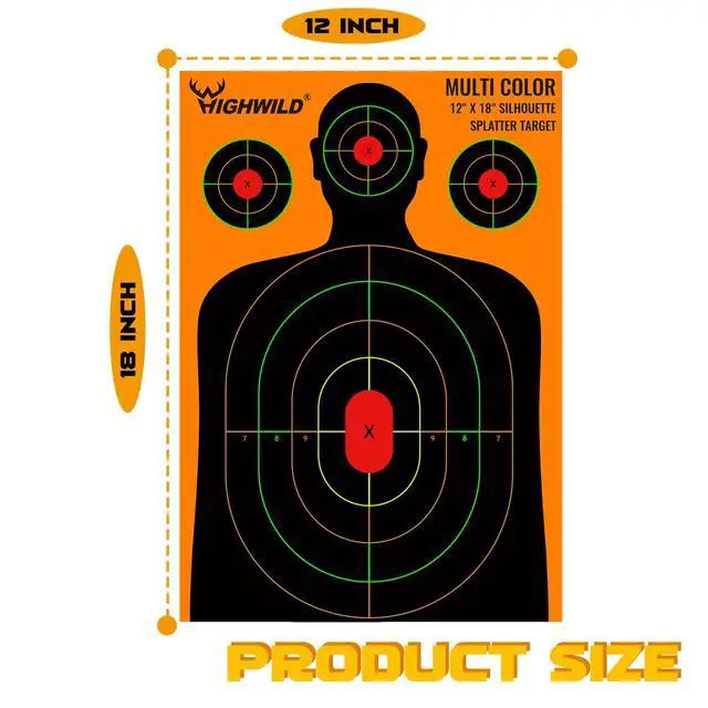 Alt view image 3 of 7 - Silhouette Splatter Paper Targets - Splash Effect of Multiple Colors - 12 x18 Inch