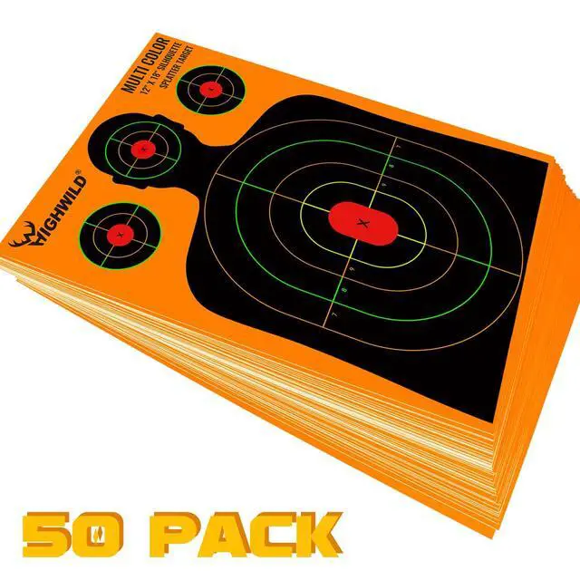 Alt view image 2 of 7 - Silhouette Splatter Paper Targets - Splash Effect of Multiple Colors - 12 x18 Inch