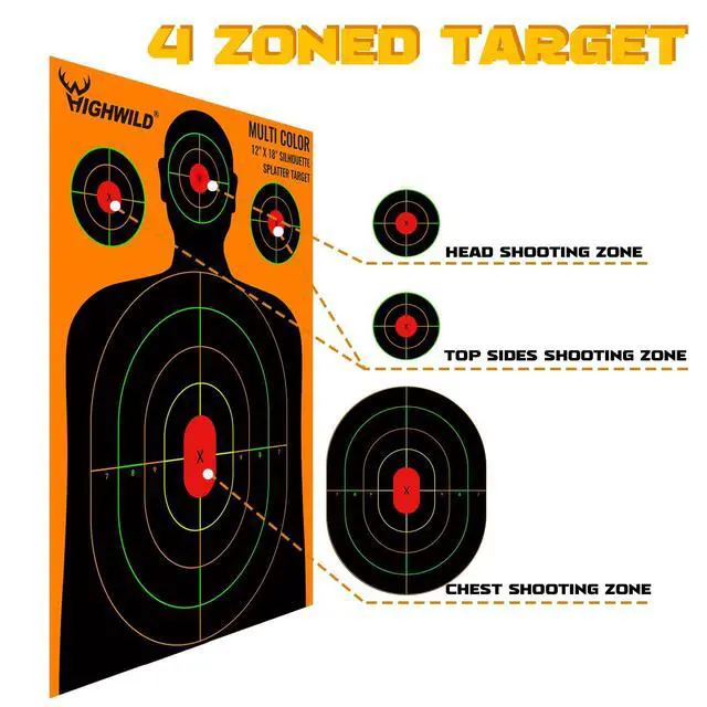 Alt view image 4 of 7 - Silhouette Splatter Paper Targets - Splash Effect of Multiple Colors - 12 x18 Inch