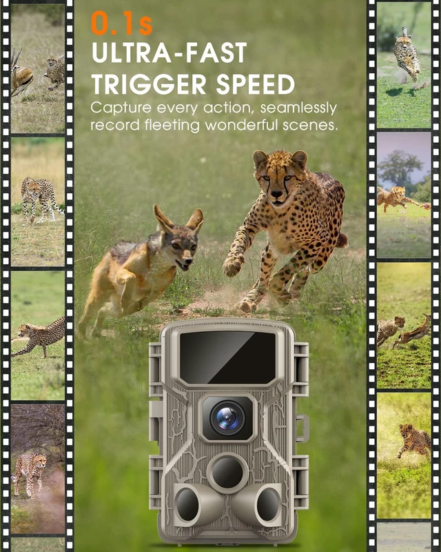Alt view image 4 of 7 - Punvoe Trail Camera WiFi Game Camera 64MP 4K Trail Cam for Outdoor | 0.1s Trigger, 100ft Low-Glow IR Night Vision, 130° Motion Activated, Ip67 Waterproof, Wildlife & Backyard Monitoring