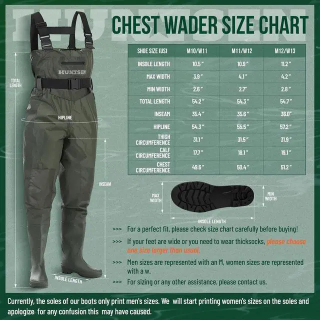 Alt view image 5 of 7 - Fishing Waders for Men Women - 2-Ply Nylon/PVC Waterproof Hunting Chest Waders with Boot Hanger&Phone Case, Size9-13