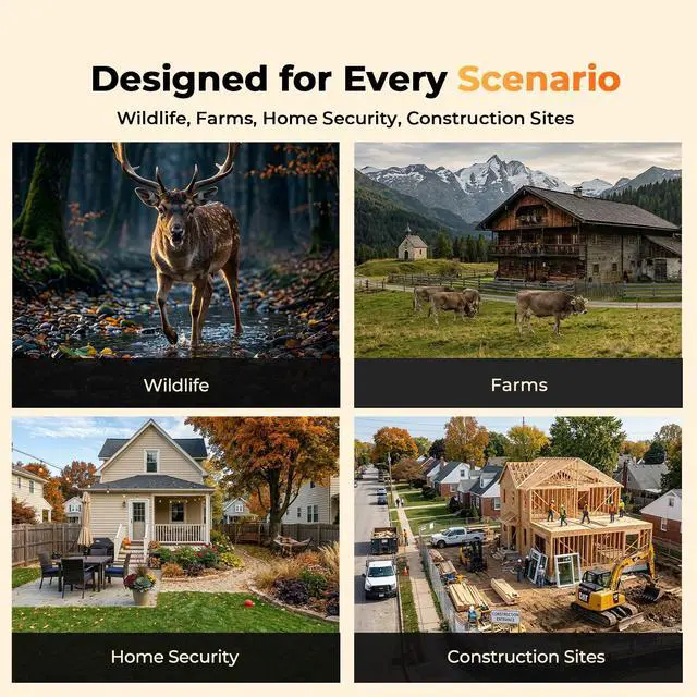 Alt view image 7 of 7 - 4G LTE Trail Camera 2 Pack, 360° View Cellular Hunting Camera with Live Streaming, 2.5K Game Camera Solar Powered, Night Vision, Motion Activated, Two-Way Audio Wildlife Cam