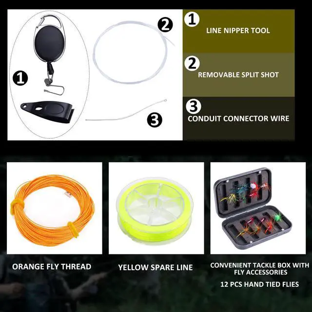 Alt view image 4 of 7 - Fly Fishing Combo, 4 Piece Fly Rod and CNC Machined Aluminum Alloy Reel Complete Starter Package with Rod Bag