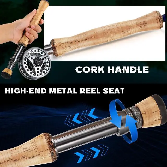 Alt view image 5 of 7 - Fly Fishing Combo, 4 Piece Fly Rod and CNC Machined Aluminum Alloy Reel Complete Starter Package with Rod Bag