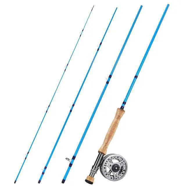Alt view image 2 of 7 - Fly Fishing Combo, 4 Piece Fly Rod and CNC Machined Aluminum Alloy Reel Complete Starter Package with Rod Bag