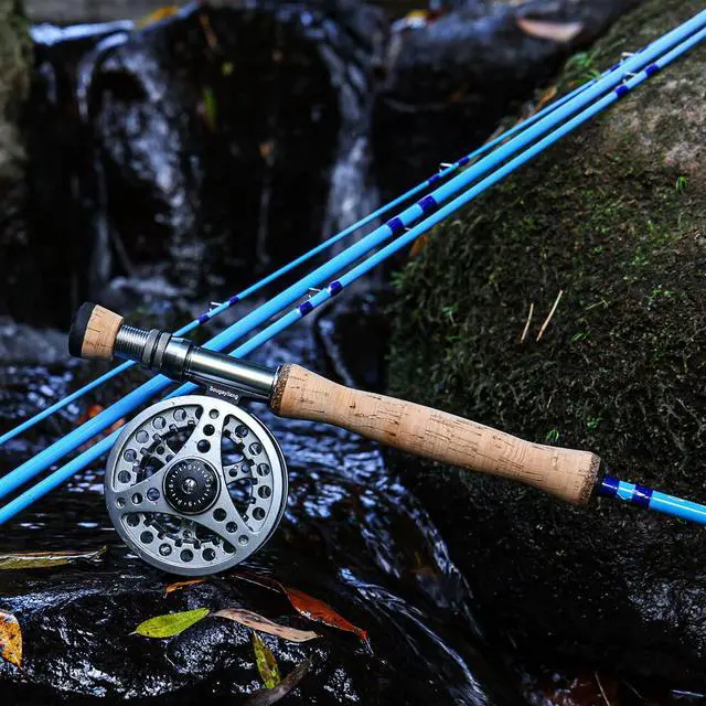 Alt view image 7 of 7 - Fly Fishing Combo, 4 Piece Fly Rod and CNC Machined Aluminum Alloy Reel Complete Starter Package with Rod Bag