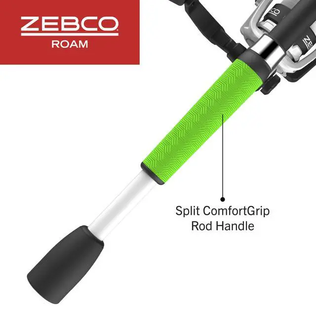 Alt view image 6 of 7 - Roam Spinning Reel and Fishing Rod Combo, 6-Foot Fiberglass Fishing Pole, Split ComfortGrip Handle, Soft-Touch Handle Knob, Changeable Right- or Left-Hand Retrieve