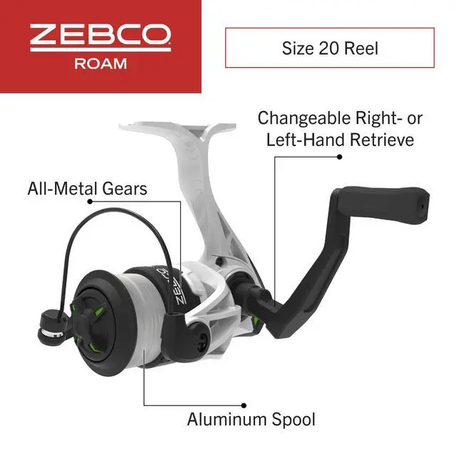 Alt view image 3 of 7 - Roam Spinning Reel and Fishing Rod Combo, 6-Foot Fiberglass Fishing Pole, Split ComfortGrip Handle, Soft-Touch Handle Knob, Changeable Right- or Left-Hand Retrieve