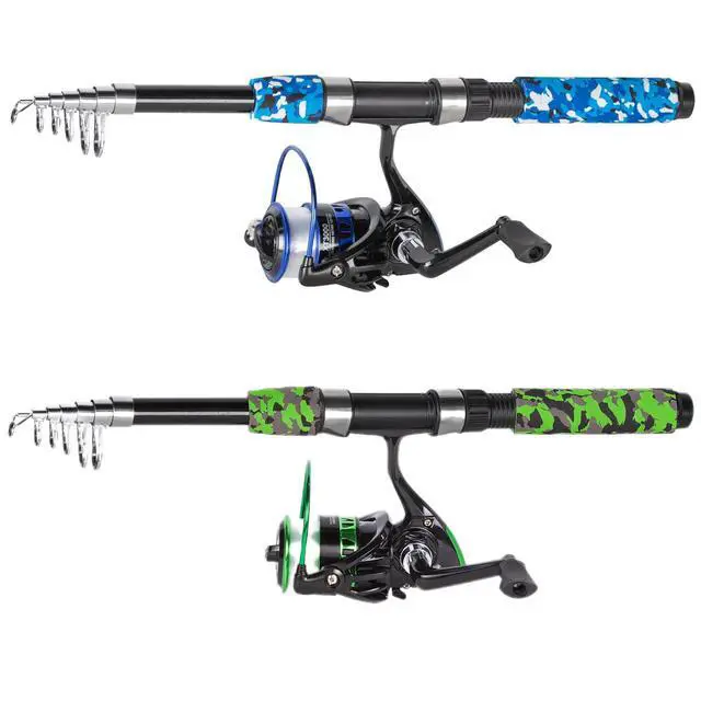 Alt view image 2 of 7 - Fishing Pole Combo, 6.9ft Telescopic Rods Set, Collapsible Fishing Rods 2PCS Spinning Reel Set with Carrier Bag Freshwater Fishing Rod and Reel Combos Kits
