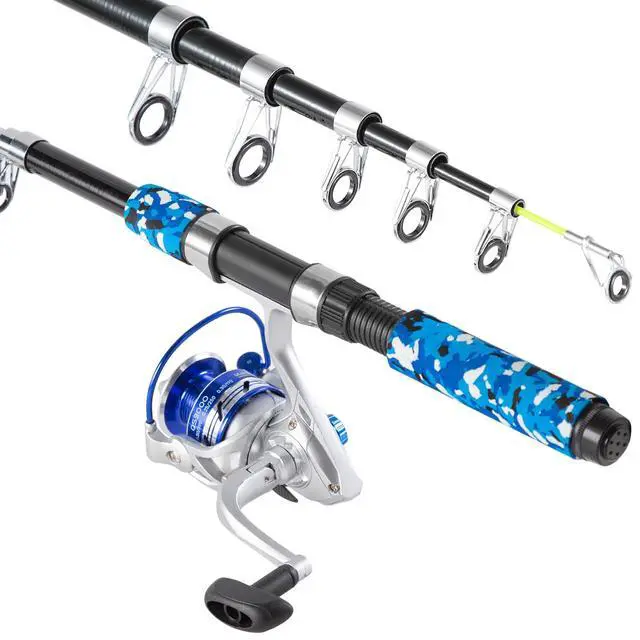 Alt view image 3 of 6 - Fishing Pole Combo, 6.9ft Telescopic Rods Set, Collapsible Fishing Rods 2PCS Spinning Reel Set with Carrier Bag Freshwater Fishing Rod and Reel Combos Kits