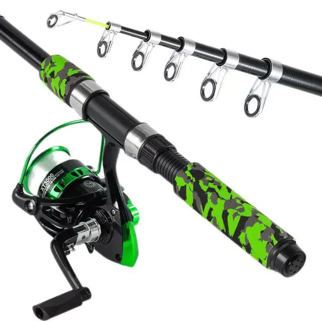 Alt view image 3 of 7 - Fishing Pole Combo, 6.9ft Telescopic Rods Set, Collapsible Fishing Rods 2PCS Spinning Reel Set with Carrier Bag Freshwater Fishing Rod and Reel Combos Kits