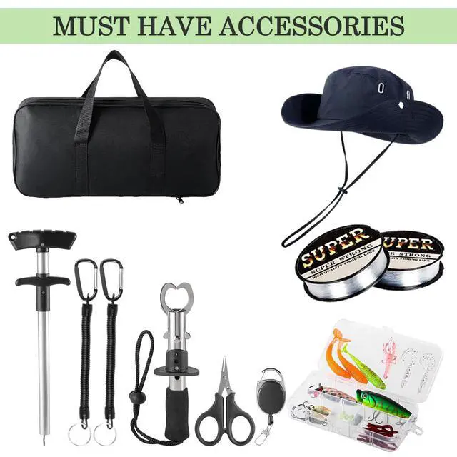 Alt view image 6 of 7 - Fishing Pole Combo, 6.9ft Telescopic Rods Set, Collapsible Fishing Rods 2PCS Spinning Reel Set with Carrier Bag Freshwater Fishing Rod and Reel Combos Kits