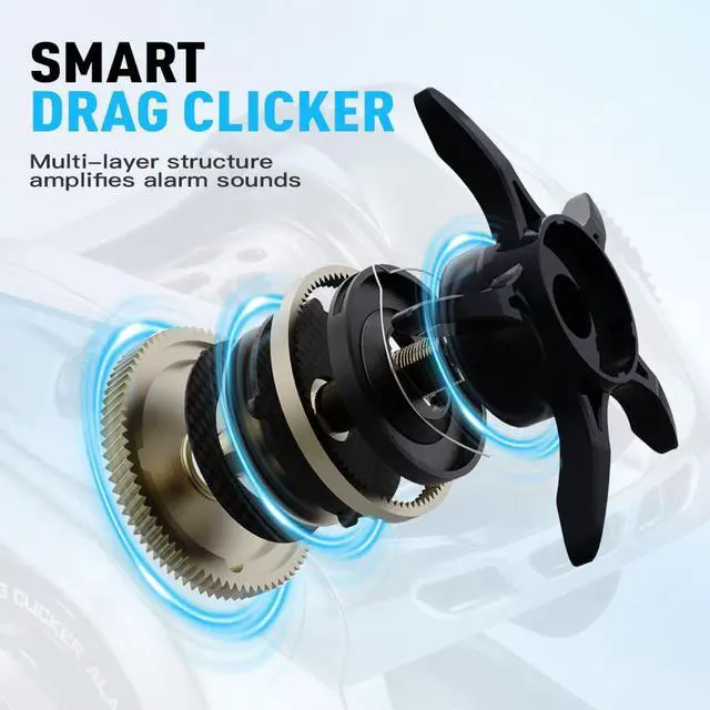 Alt view image 3 of 7 - HICC50 Compact Baitcaster Fishing Reels - 4.7oz Ultra Smooth Bait Finesse Casting 30 Magnetic Brake, 7.1:1/8.1:1 Ratio10+1 Double Shield Bearing for Saltwater Freshwater with Dual spools