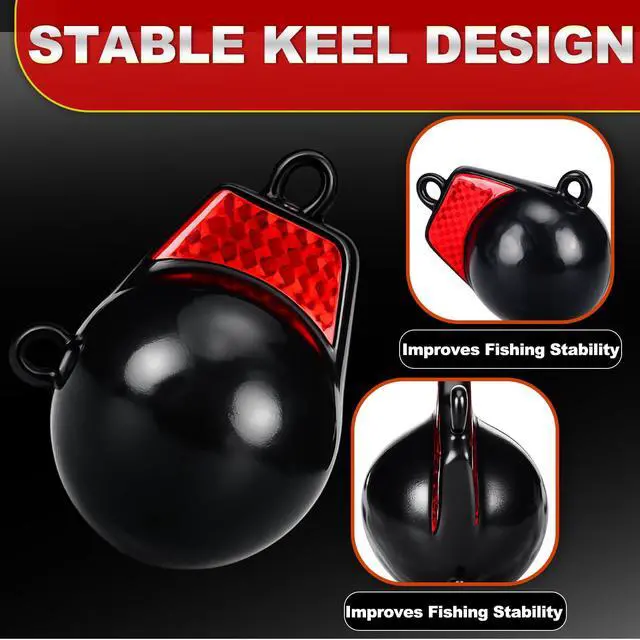 Alt view image 4 of 6 - Coated Downrigger Ball Weight with Keel Downrigger Weights Vinyl-Coated Trolling Weight for Boats Round Marine Accessories Black