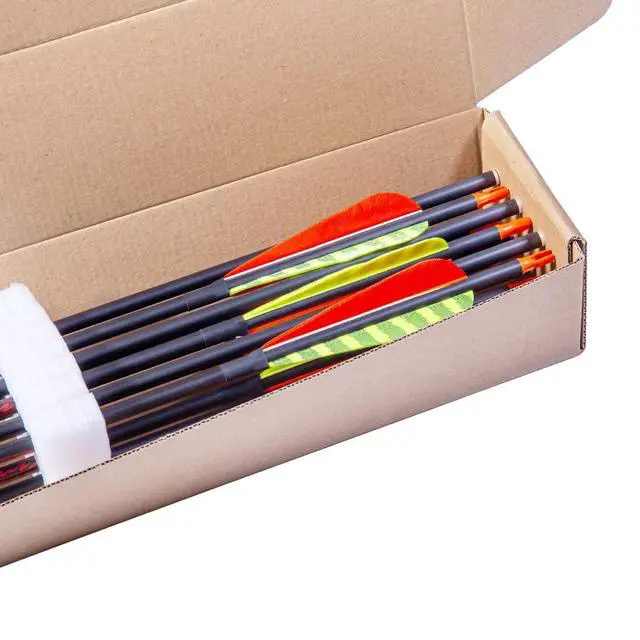 Alt view image 7 of 7 - Traditional Archery 300 340 400 500 600 700 Spine 30 31 32 Inch Carbon Feather Arrows for Recurve Compound Bow Longbow Hunting Targets Arrow 12PCS