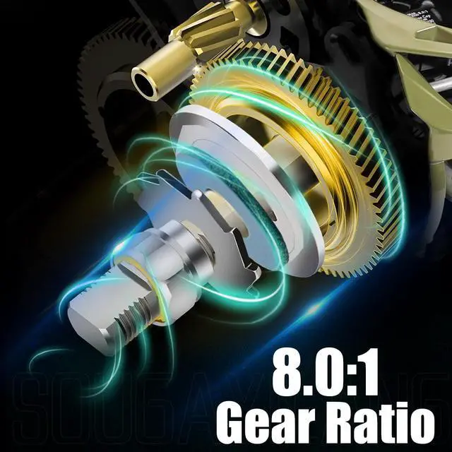 Alt view image 5 of 7 - Baitcaster Combo, 30Ton+24Ton Graphite 2-Piece Blanks Casting Fishing Rod,SuperPolymer Handle,S Style Hook Keeper with Camo Baitcasting Reel