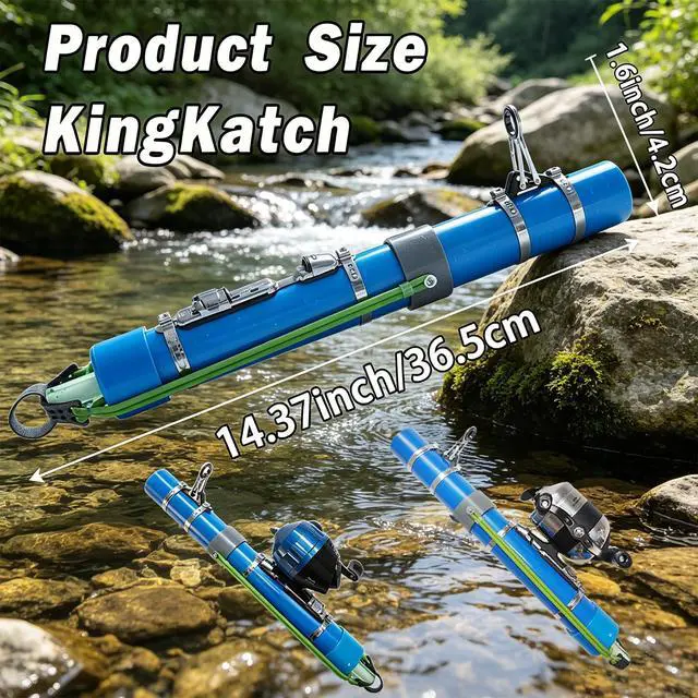 Alt view image 6 of 7 - Upgraded Portable Fishing Catapult Rod with Reel, Durable & Lightweight Telescopic Lure & Bait Launcher for Saltwater & Freshwater