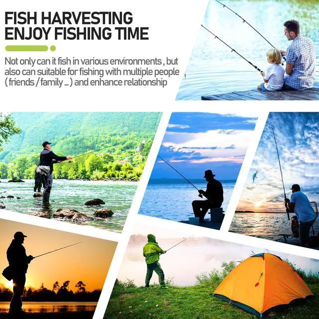 Alt view image 7 of 7 - Fishing Pole and Reel Combo - 2PCS Carbon Fiber Telescopic Rods Spinning Reels Saltwater/Freshwater Kit with Lures, Line and Carrier Bag, Travel Fishing Gear for Adults