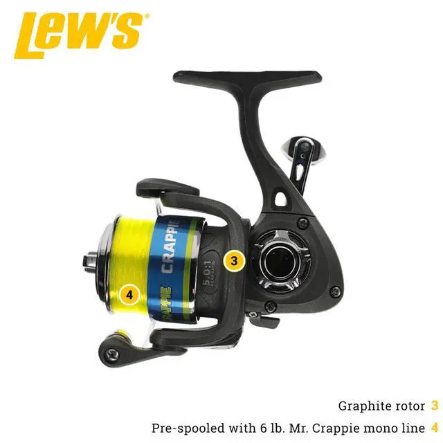 Alt view image 3 of 6 - Crappie Thunder Spinning Reel and Fishing Rod Combo, 2-Piece IM6 Graphite Blank, Right or Left-Hand Retrieve
