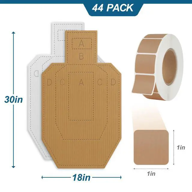 Alt view image 2 of 6 - Shooting Targets for the Range, 30 x 18 Inch Silhouette Cardboard Targets for Tactical Practice Competitions with Paster