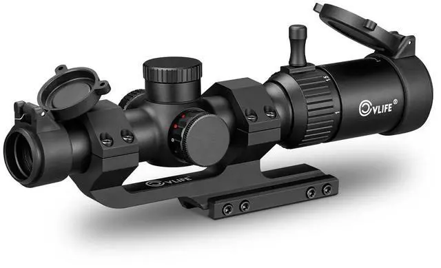 Main image of JackalHowl 1-4x20 LPVO Rifle Scope with Cantilever Mount, Illuminated Reticle Rimfire Scope Compact Riflescope with Zero Reset for Hunting